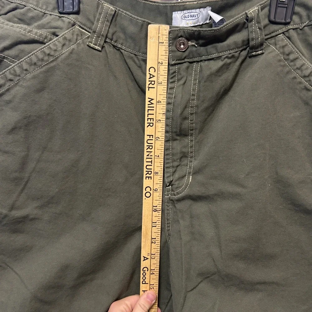 Old Navy Mens Olive Green Carpenter Shorts Size 42 Cotton Canvas Utility